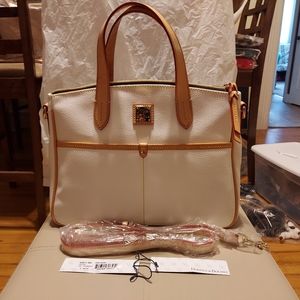 Dooney & Bourke Bone Pebble Leather Small Daniella Tote New Handbag Purse Bag